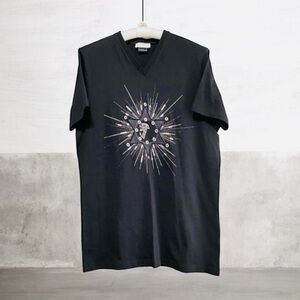 NWOT Versace Collection 💯% Cotton Unisex Black V-Neck Graphic Tee  Size L